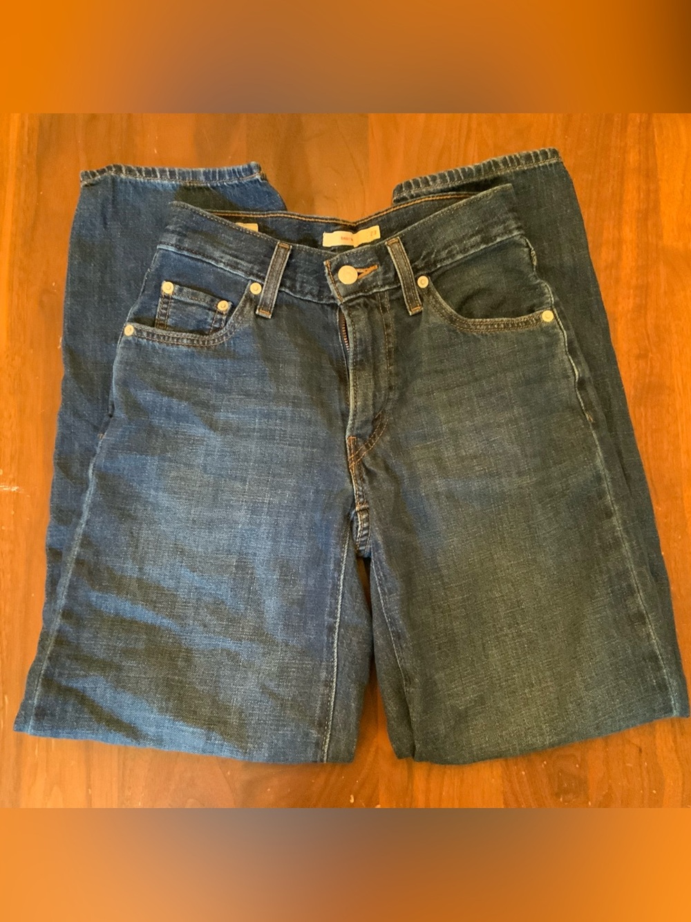 Levi's Boys Dark Blue Baggy Dad Jeans